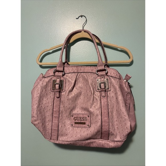 Guess Handbag Lavender Ostrich Texture Boho Hippie - Picture 1 of 9